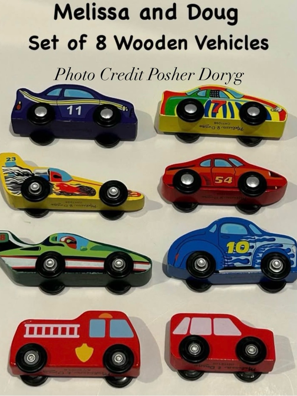Melissa & Doug Kids Wooden Vehicle Set - Multicolor